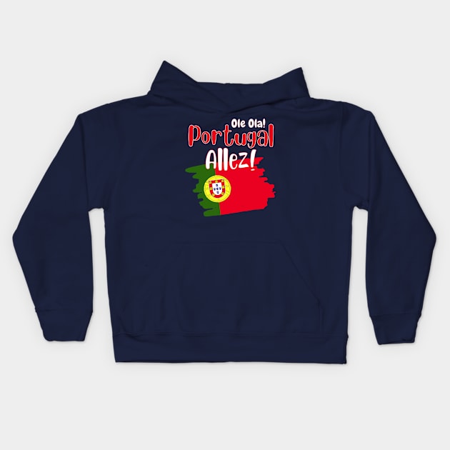 Portugal Qatar World Cup 2022 Kids Hoodie by Ashley-Bee